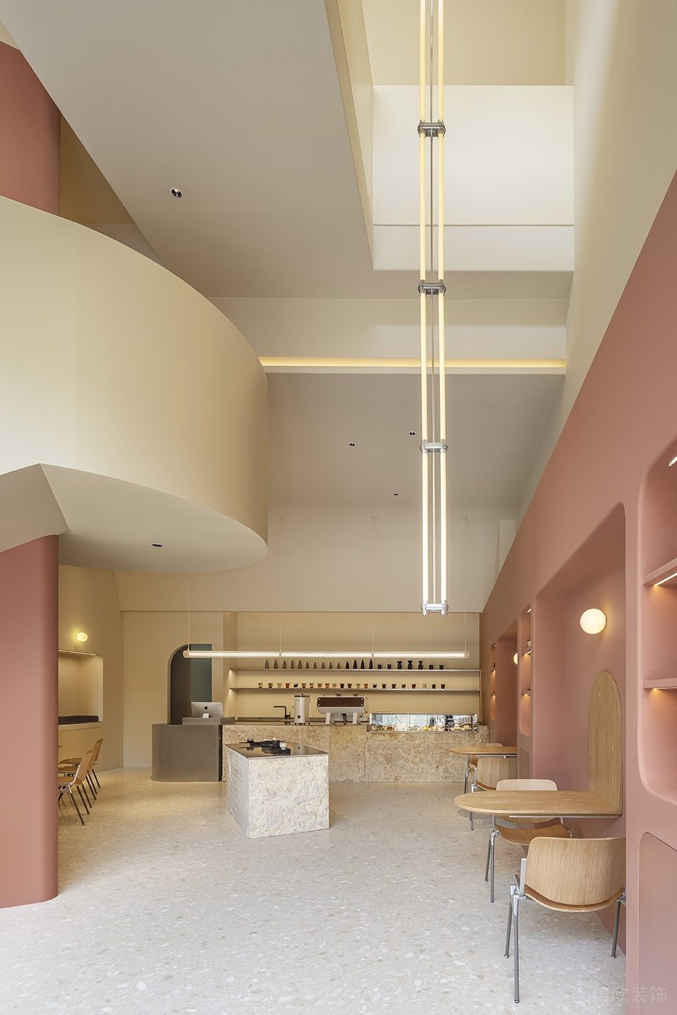 深圳羅湖新2000廣場極簡風(fēng)格甜品咖啡館裝修案例水吧