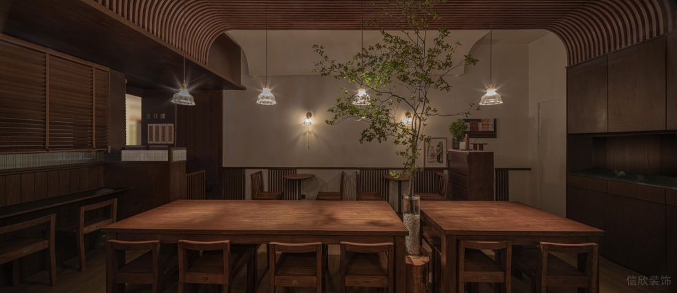 深圳南山港灣麗都深木色復(fù)古風(fēng)糖水店裝修案例家具組合 深圳南山港灣麗都深木色復(fù)古風(fēng)糖水店裝修案例家具組合