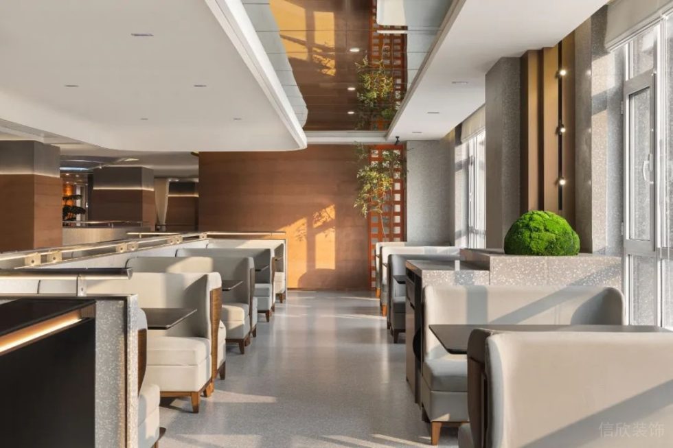 深圳南山海昌大廈現(xiàn)代風格川菜館裝修案例卡座