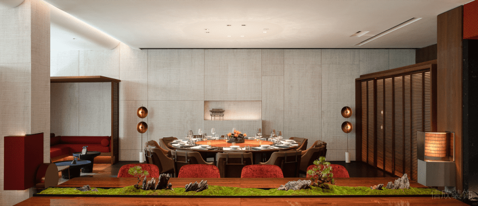 深圳南山華潤前海大廈輕奢新中式粵菜餐廳裝修案例包間 深圳南山華潤前海大廈輕奢新中式粵菜餐廳裝修案例包間