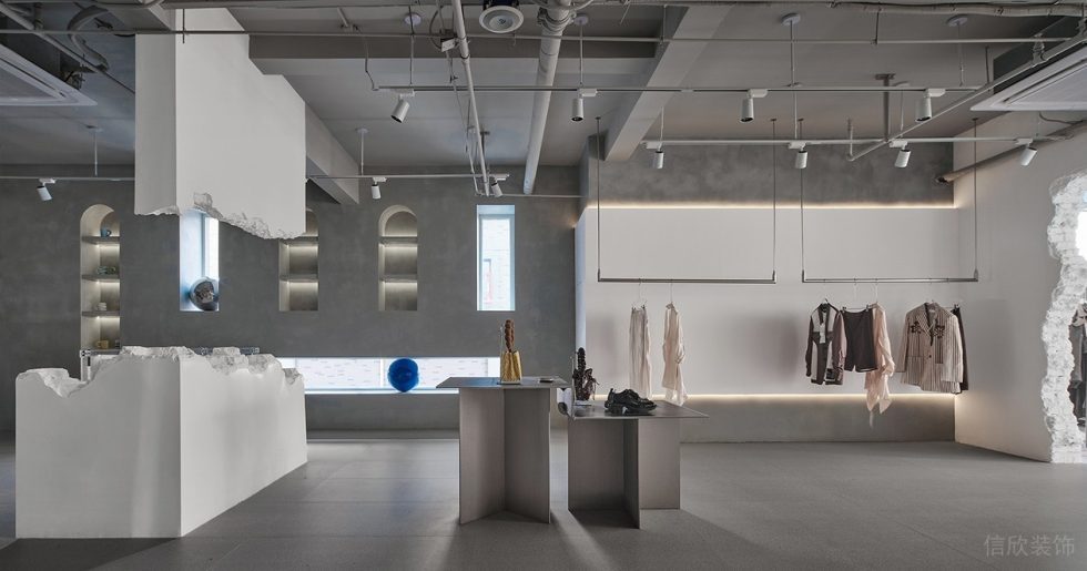 深圳市南山區(qū)后?，F(xiàn)代風(fēng)sugar.t 買手店裝修設(shè)計(jì)灰色工業(yè)感頂面