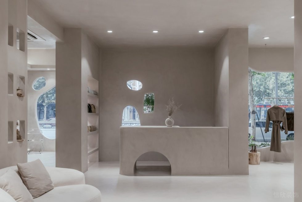 深圳市南山區(qū)前海現(xiàn)代風(fēng)女裝店裝修設(shè)計(jì)前臺(tái)