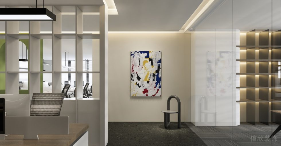深圳寶安易尚中心2000平方米簡約風(fēng)格辦公室裝修案例藝術(shù)裝飾畫