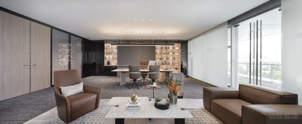 深圳南山康佳研發(fā)大廈1000平方米現(xiàn)代風(fēng)格辦公室裝修案例董事長辦公室