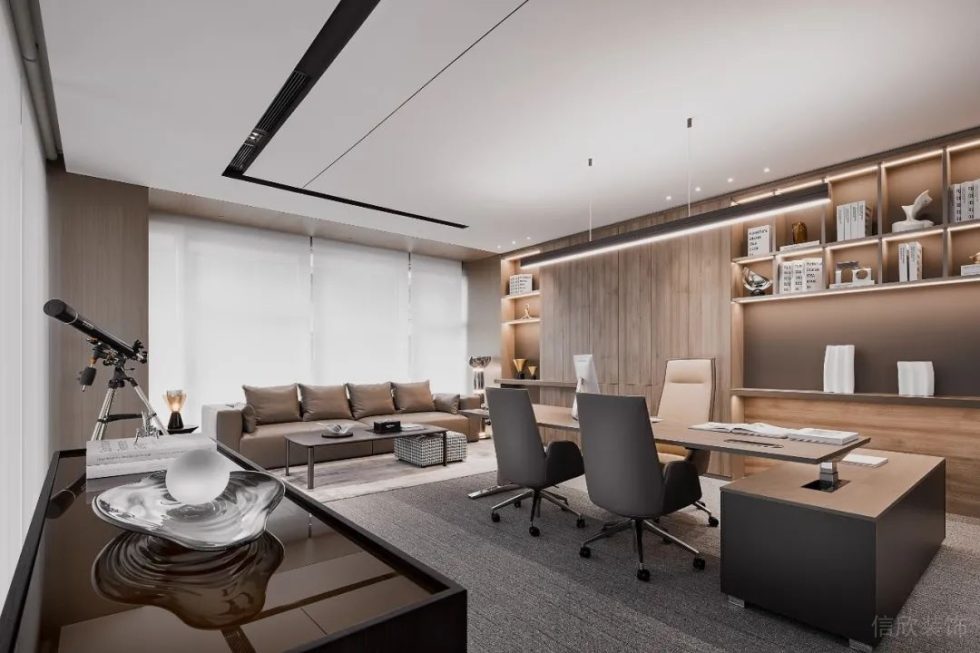 深圳南山康佳研發(fā)大廈1000平方米現(xiàn)代風(fēng)格辦公室裝修案例總經(jīng)理辦公室