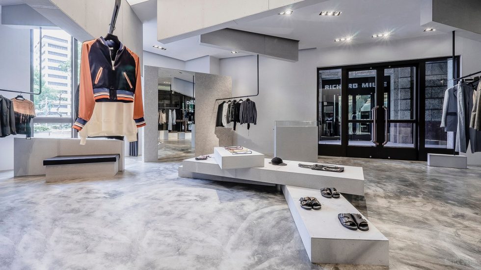 深圳市寶安區(qū)西鄉(xiāng)巨星御用品牌 Christian Dada 臺灣首間旗艦店中島矮柜裝修設(shè)計效果圖