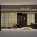 深圳市龍崗區(qū)坂田日式料理店裝修設(shè)計門廳