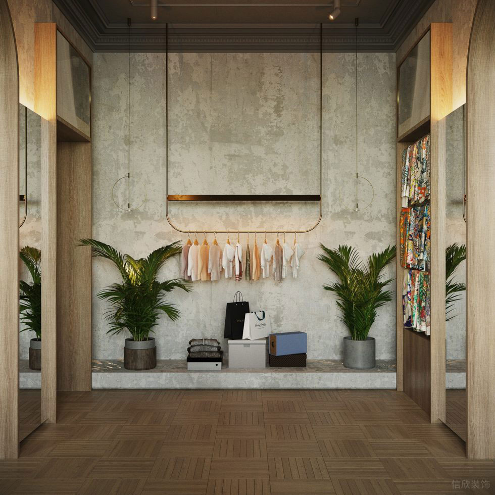 深圳市龍崗區(qū)平湖復古風定制服裝店服飾展示架