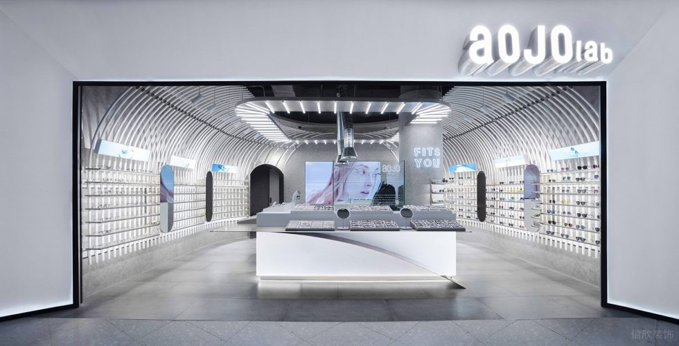 深圳市龍崗區(qū)中心城現(xiàn)代風(fēng)aojo眼鏡店裝修設(shè)計(jì)門廳