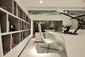 深圳寶安稻興環(huán)球科創(chuàng)中心350平方米現(xiàn)代主義科幻風(fēng)loft辦公室裝修案例二層經(jīng)理辦公室