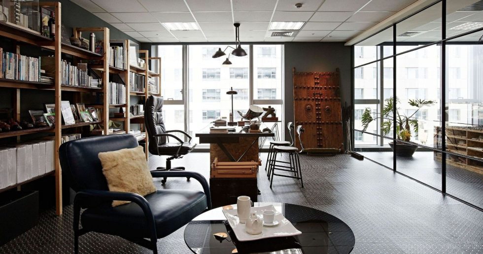 深圳寶安陽基九方廣場(chǎng)600平方米北歐工業(yè)風(fēng)公司裝修案例總裁辦公室效果圖