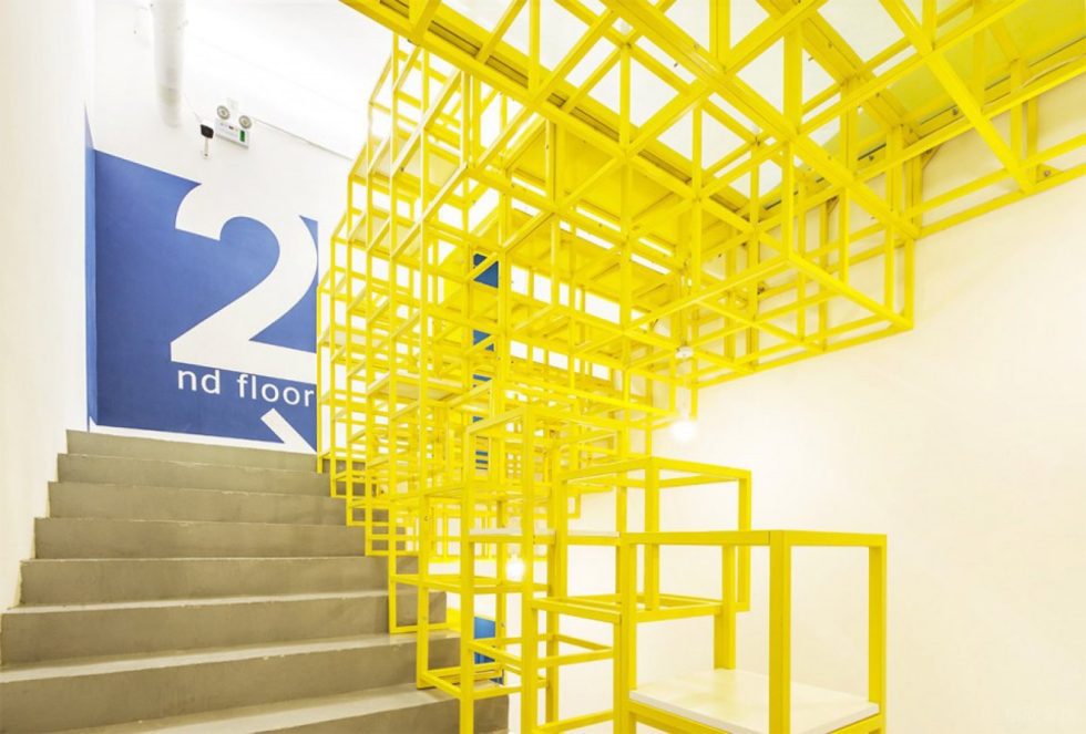 深圳龍崗橫崗智慧谷創(chuàng)新園1500平方米淺色調(diào)工業(yè)風(fēng)辦公室裝修案例樓梯藝術(shù)裝置 深圳龍崗橫崗智慧谷創(chuàng)新園1500平方米淺色調(diào)工業(yè)風(fēng)辦公室裝修案例樓梯藝術(shù)裝置