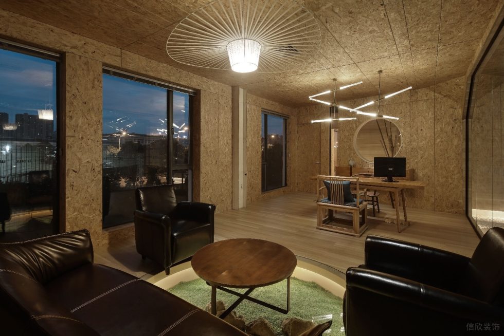 深圳龍崗泉森紅木棉創(chuàng)意園600平方米工業(yè)主義原木風(fēng)辦公室裝修案例經(jīng)理辦公室效果圖