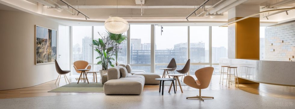 深圳羅湖區(qū)集浩大廈辦公室裝修 前臺(tái)接待區(qū)