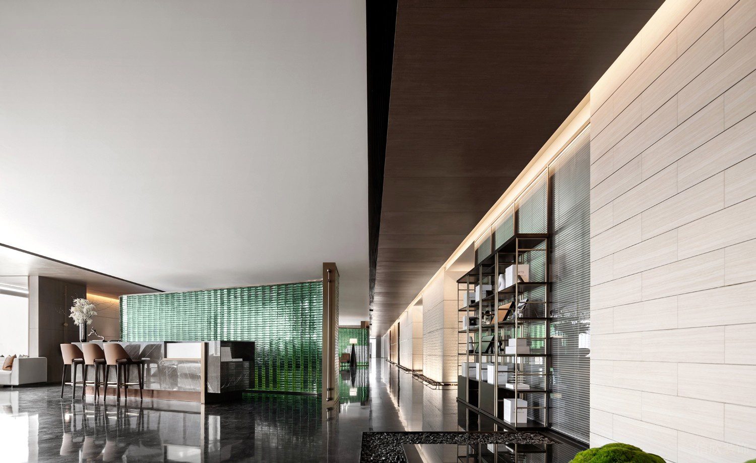 深圳南山思創(chuàng)科技大廈680平方米簡約輕奢風(fēng)辦公室裝修案例大堂水吧休閑區(qū) 深圳南山思創(chuàng)科技大廈680平方米簡約輕奢風(fēng)辦公室裝修案例大堂水吧休閑區(qū)