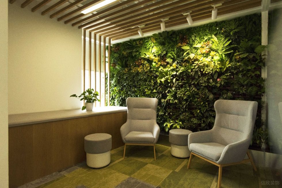 深圳南山陽光粵海大廈2800平方米現(xiàn)代主義自然風(fēng)辦公室裝修案例雙人洽談室