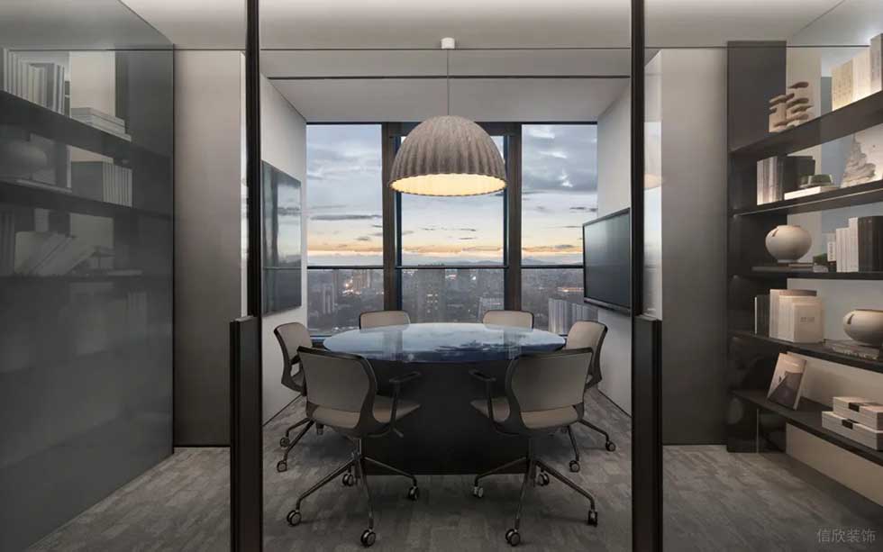 深圳灣科技生態(tài)園500平方米現(xiàn)代簡(jiǎn)約主義舒適自然風(fēng)辦公室裝修案例商務(wù)洽談室