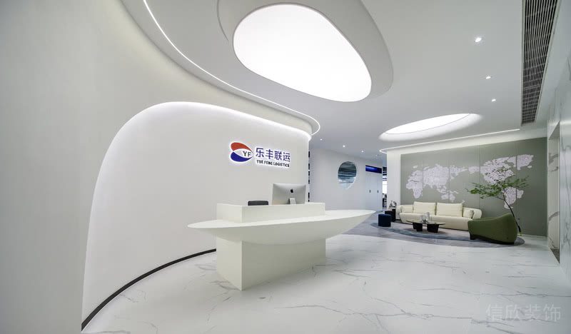 白色主調(diào)公司裝修設(shè)計方案 前臺大廳