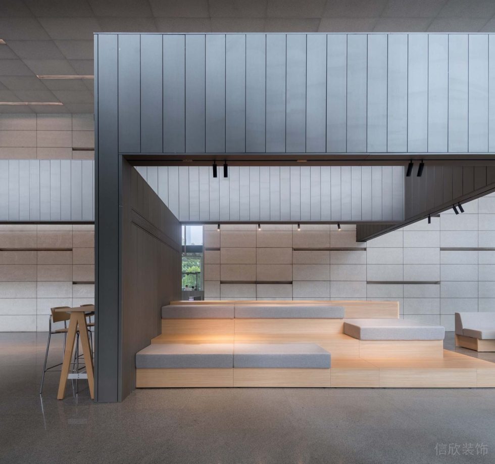 海松大廈現(xiàn)代原木風(fēng)咖啡店裝修設(shè)計(jì)方案 店鋪木質(zhì)沙發(fā)書(shū)梯