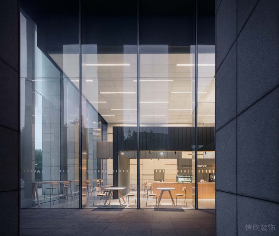 海松大廈現(xiàn)代原木風(fēng)咖啡店裝修設(shè)計(jì)方案 外立面門(mén)面圖