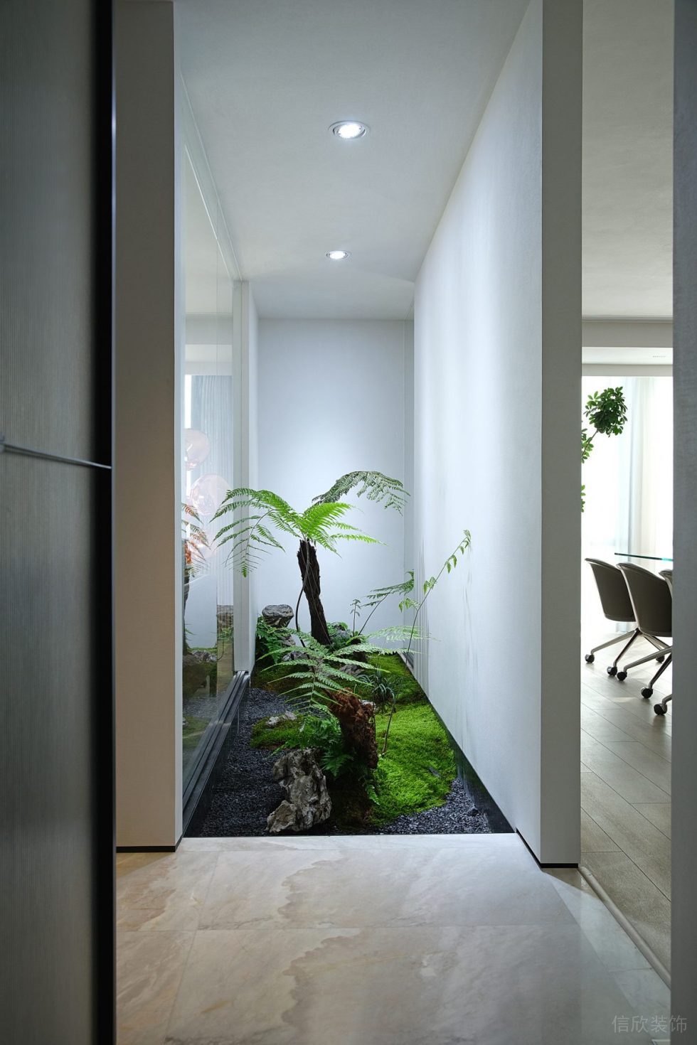 京基濱河時代大廈現(xiàn)代簡約風辦公室裝修案例 公區(qū)景觀