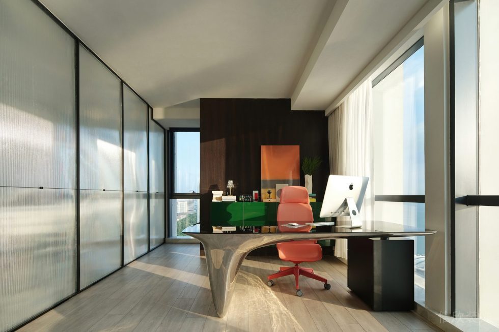 京基濱河時代大廈現(xiàn)代簡約風辦公室裝修案例 設(shè)計總監(jiān)室 (2)