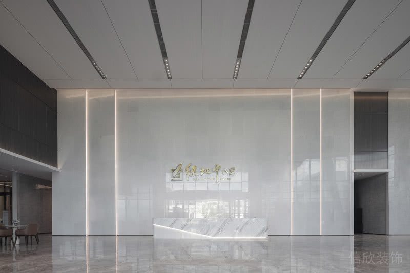 極簡輕奢風格辦公室裝修設(shè)計方案 前臺服務(wù)區(qū)