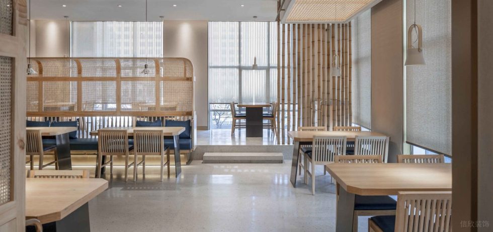 簡(jiǎn)約原木風(fēng)餐廳大堂雅座裝修設(shè)計(jì)