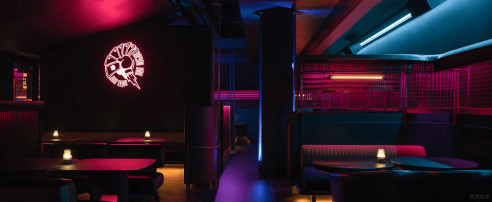 酒吧夜店裝修紅色燈光效果