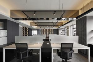 深圳龍崗福民達科創(chuàng)中心黑白灰極簡風(fēng)設(shè)計理念辦公室裝修案例辦公區(qū)效果圖