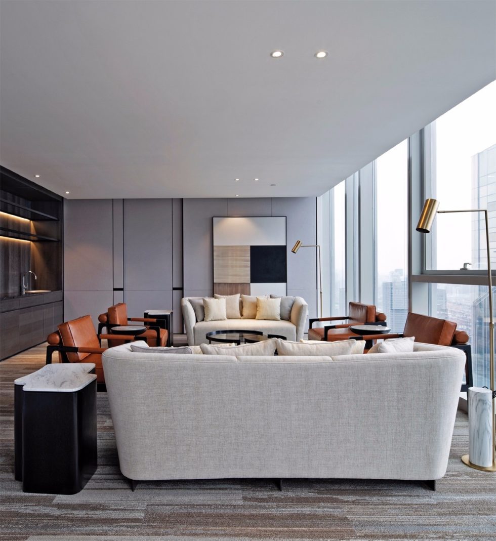 深圳龍崗惠恒大廈現(xiàn)代簡(jiǎn)約風(fēng)格設(shè)計(jì)理念辦公室裝修案例會(huì)客室