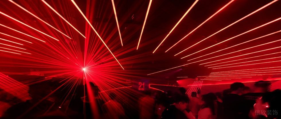 深圳龍崗賽博朋克酒吧放射狀燈光裝修設(shè)計(jì)