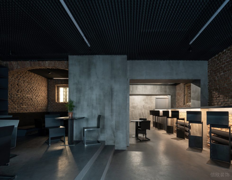 深圳龍華復(fù)古工業(yè)極簡風(fēng)酒吧單座區(qū)裝修設(shè)計