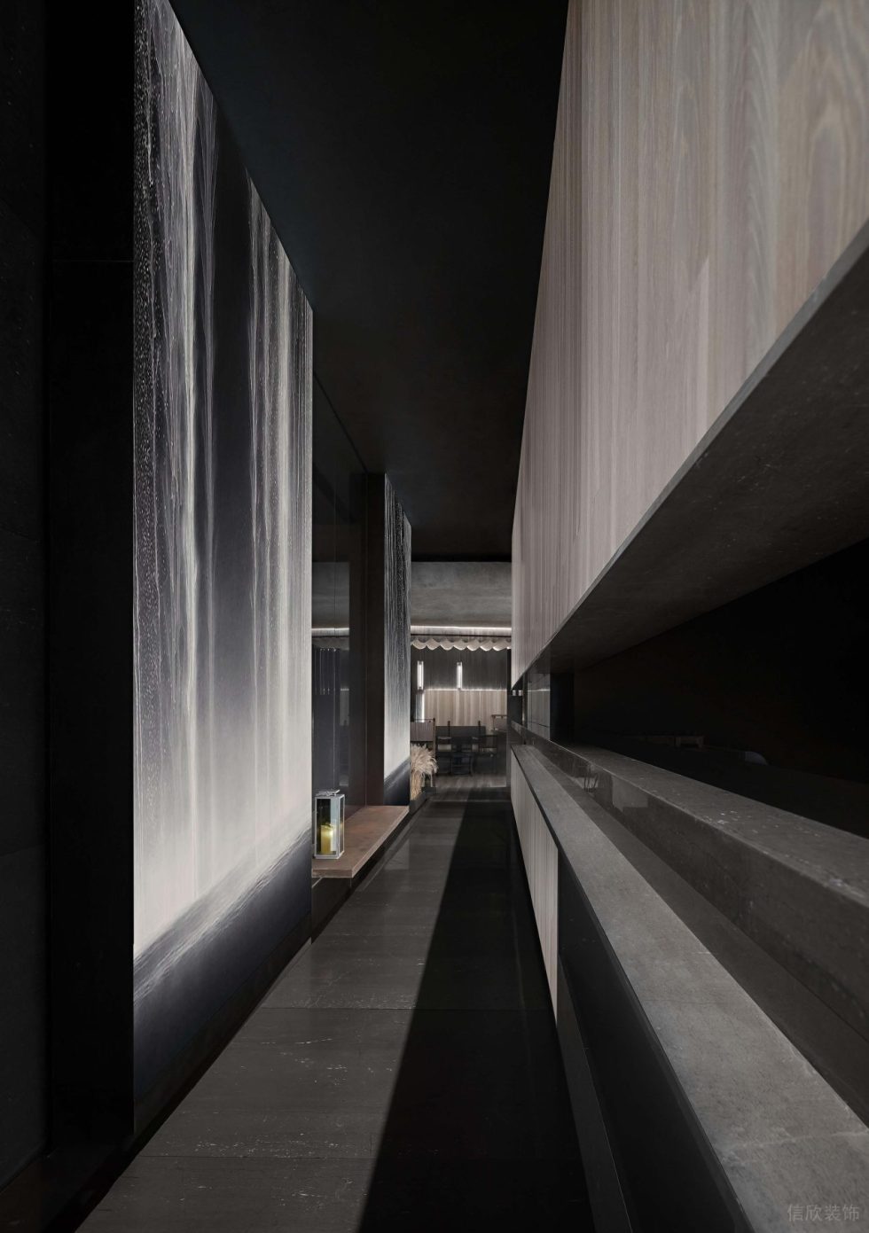 深圳羅湖簡(jiǎn)雅日料餐廳過(guò)道裝修設(shè)計(jì)