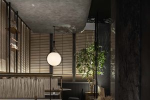 深圳羅湖簡雅日料餐廳吊頂細(xì)節(jié)裝修設(shè)計(jì)