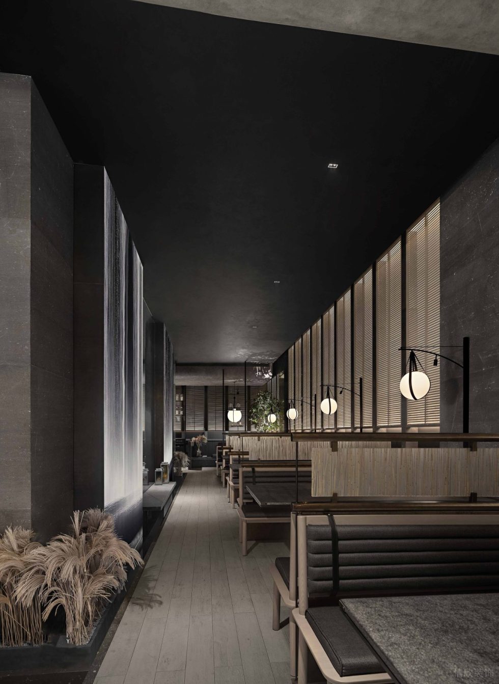 深圳羅湖簡(jiǎn)雅日料餐廳卡座區(qū)裝修設(shè)計(jì)