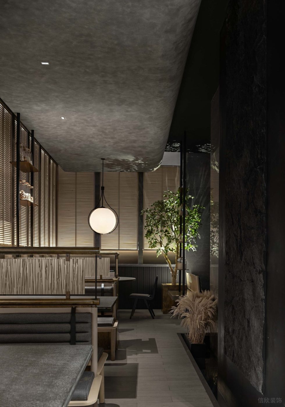 深圳羅湖簡(jiǎn)雅日料餐廳吊頂細(xì)節(jié)裝修設(shè)計(jì)