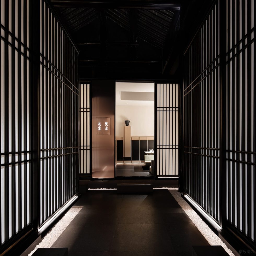 深圳龍華日式禪意餐廳內(nèi)部過(guò)道設(shè)計(jì)裝修