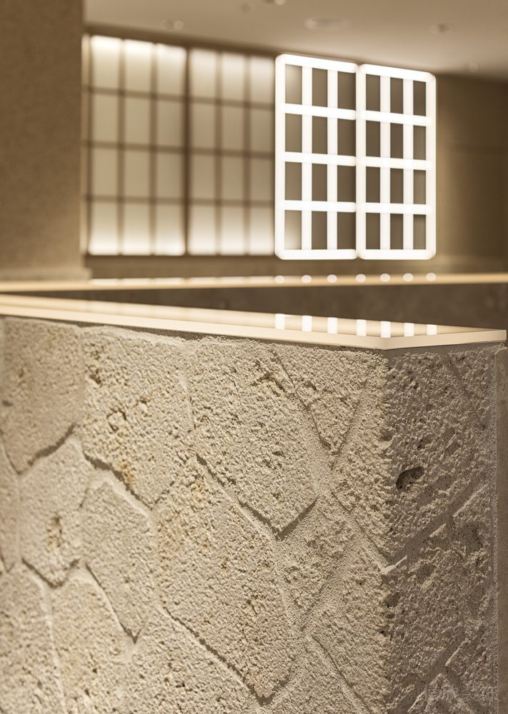 深圳南山簡(jiǎn)約田園風(fēng)粗紋路隔斷日式餐廳裝修設(shè)計(jì)