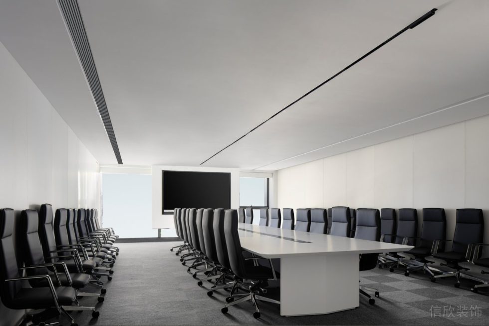 深圳市南山區(qū)華僑城大廈白色調(diào)極簡主義風(fēng)格辦公室裝修設(shè)計(jì)案例 會(huì)議室