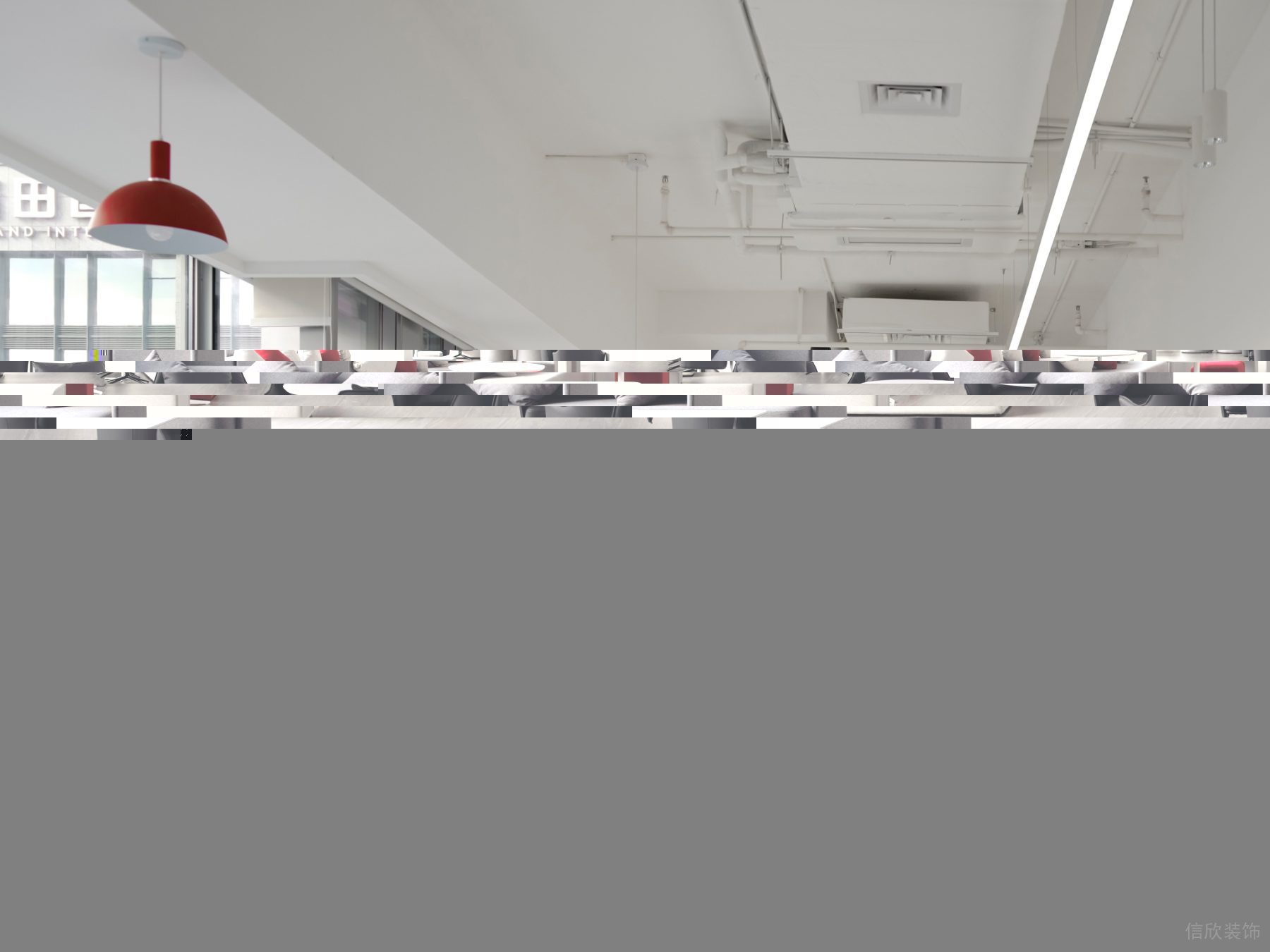 深圳市南山區(qū)華僑城大廈白色調(diào)極簡主義風(fēng)格辦公室裝修設(shè)計(jì)案例 沙發(fā)休息區(qū)