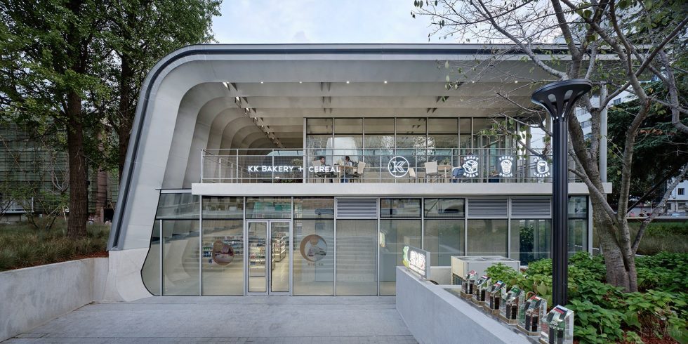 深圳市南山區(qū)南油中石化加油站實(shí)景效果圖-零售商店正立面