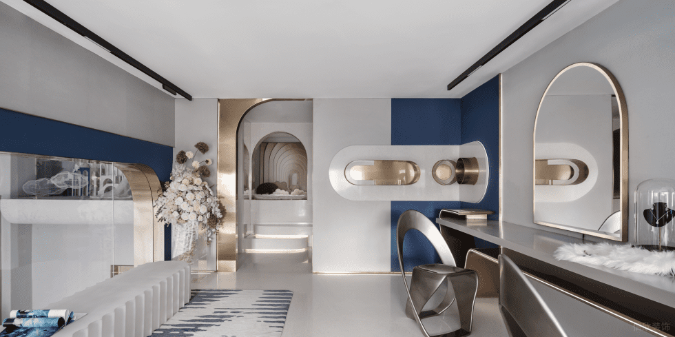 深圳市南山區(qū)蛇口現(xiàn)代輕奢風禮服店裝修設(shè)計-高檔定制化妝區(qū)