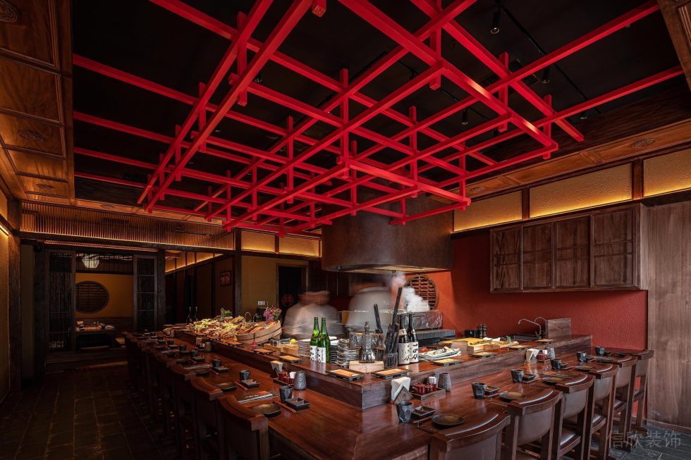 深圳市日式風格餐廳吧臺裝修設(shè)計