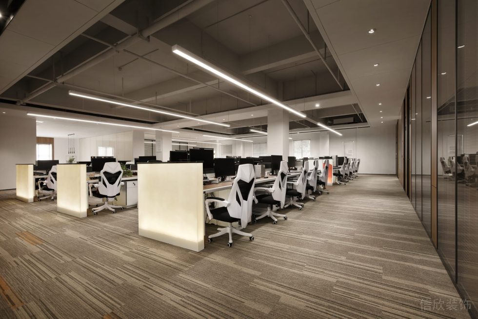 萬科濱海云中心現(xiàn)代混搭風辦公室裝修案例 公共辦公區(qū) (2)