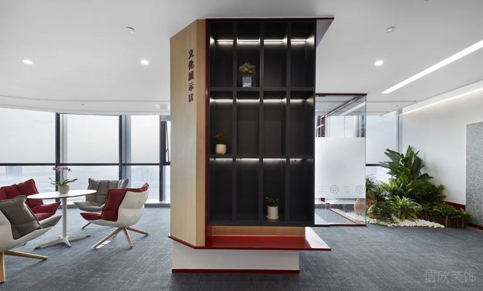 現(xiàn)代極簡主義灰色主調(diào)辦公室裝修設(shè)計(jì)案例 展示柜