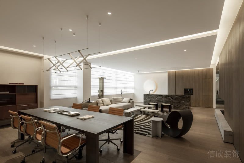 現(xiàn)代原木風格辦公室裝修設計案例 休息茶水區(qū) (2)