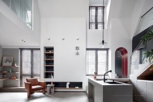 辦公室一樓水吧臺(tái)高空空間