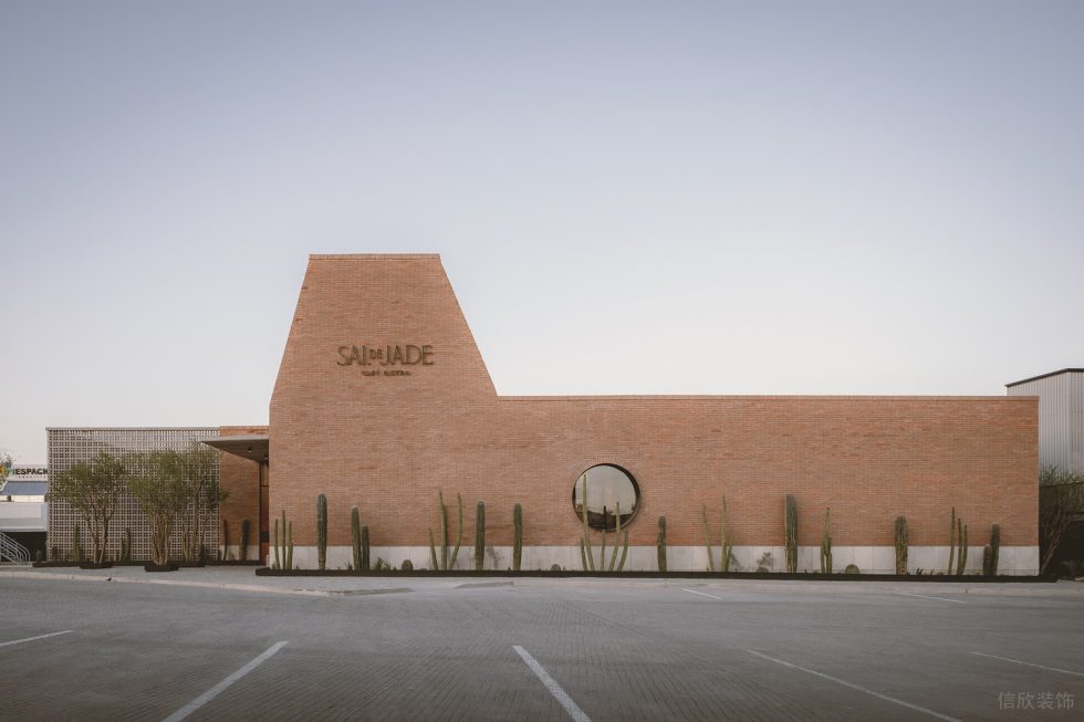 典雅原木風(fēng)西餐廳簡(jiǎn)潔直角外觀裝修設(shè)計(jì)