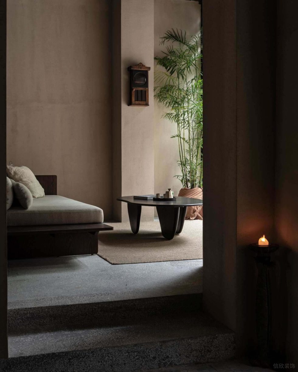 復(fù)古風(fēng)青瓦茶室禪意休息區(qū)設(shè)計(jì)圖